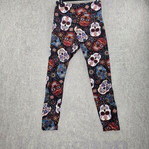 No Boundaries Women’s Sugar Skull Pattern Stretch Leggings Size L/G Polyester